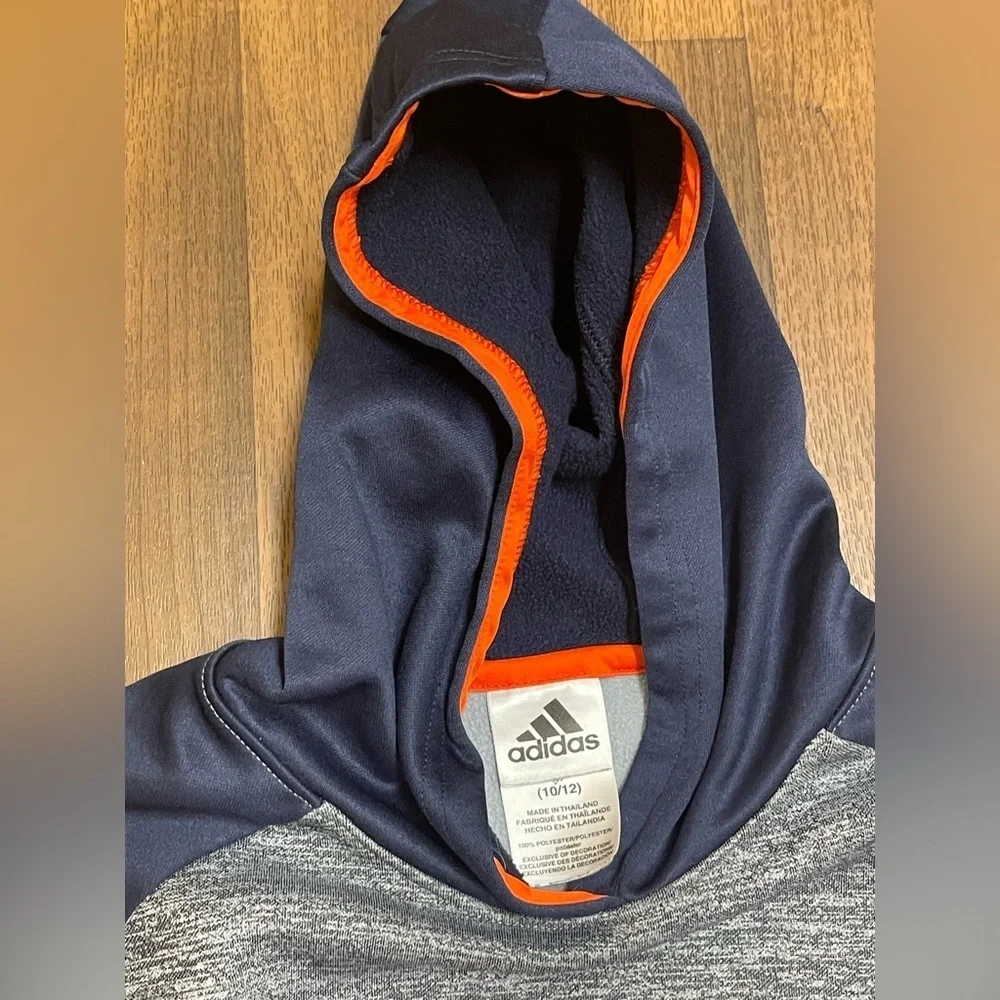 Adidas Gray and Blue Athletic Sweater